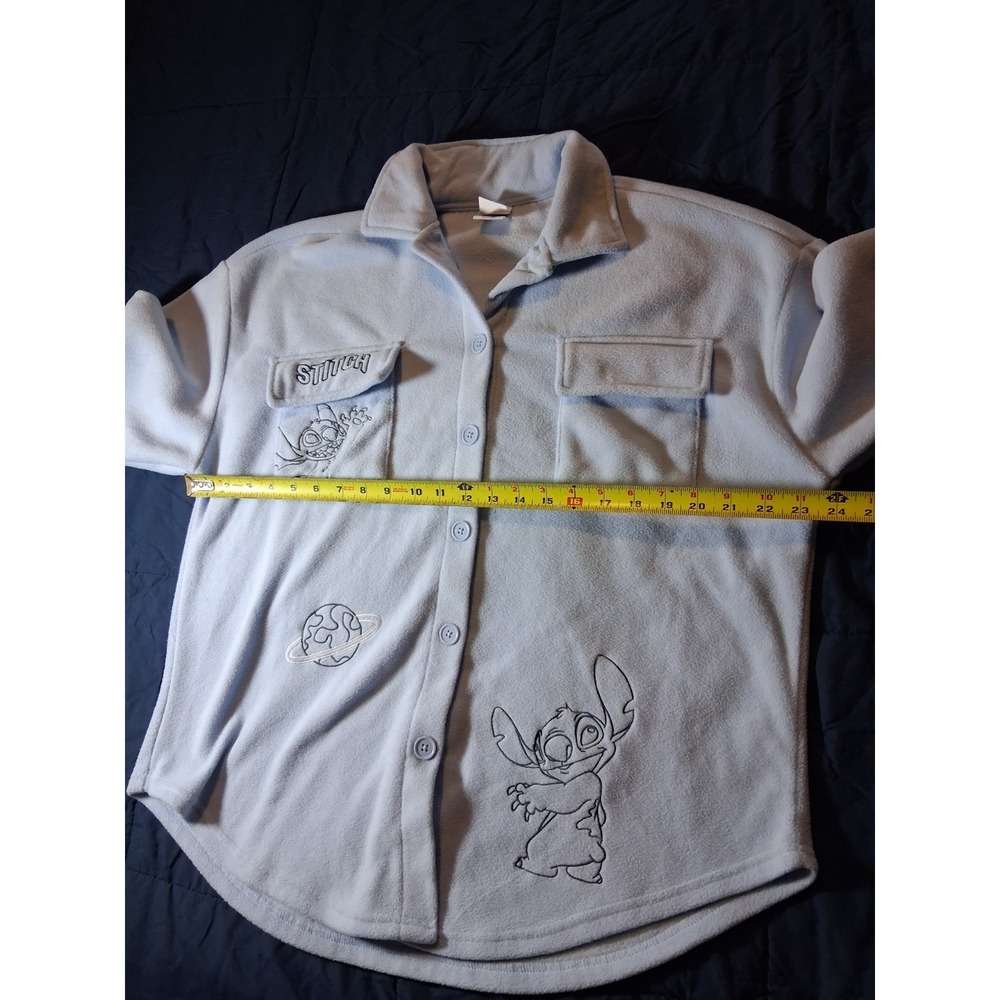 Disney Lilo & Stitch Fleece Button Up Shirt Women's Large 12/14 - Picture 2 of 6